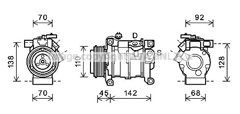 CRAK128 AVA QUALITY COOLING Компрессор, кондиционер