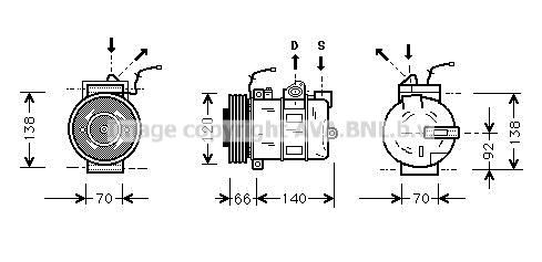 PRAK040 AVA QUALITY COOLING Компрессор, кондиционер