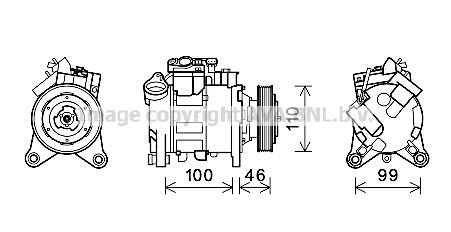 BWAK489 AVA QUALITY COOLING Компрессор, кондиционер