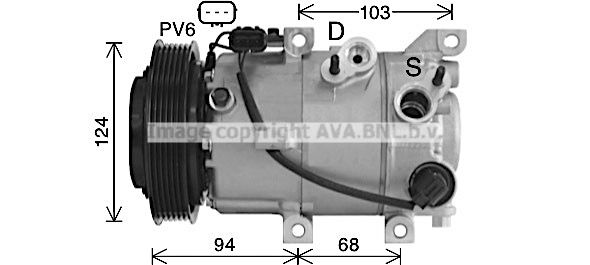 HYK491 AVA QUALITY COOLING Компрессор, кондиционер