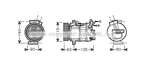 RTK389 AVA QUALITY COOLING Компрессор, кондиционер