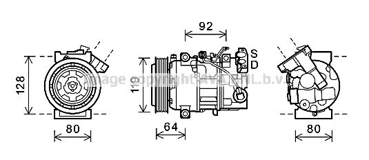 RTK492 AVA QUALITY COOLING Компрессор, кондиционер