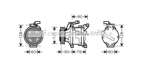 TOAK447 AVA QUALITY COOLING Компрессор, кондиционер