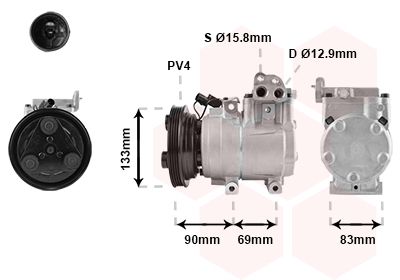 8200K250 VAN WEZEL Компрессор, кондиционер