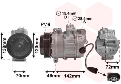 7400K074 VAN WEZEL Компрессор, кондиционер