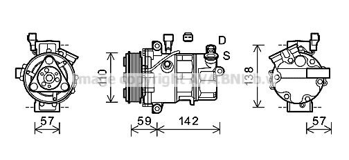 ALK127 AVA QUALITY COOLING Компрессор, кондиционер