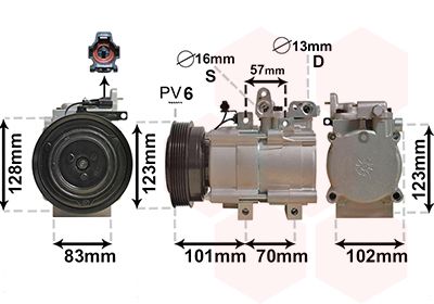 8200K219 VAN WEZEL Компрессор, кондиционер