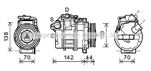 BWK429 AVA QUALITY COOLING Компрессор, кондиционер