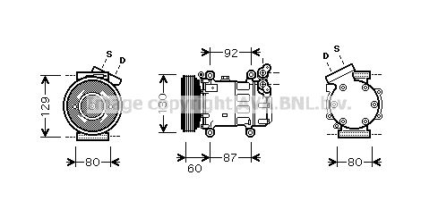 RTAK080 AVA QUALITY COOLING Компрессор, кондиционер