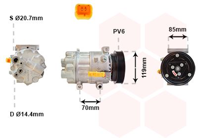 0900K253 VAN WEZEL Компрессор, кондиционер