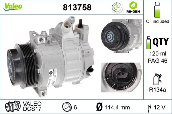 813758 VALEO Компрессор, кондиционер