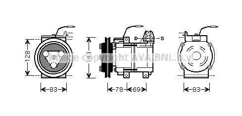 HYK124 PRASCO Компрессор, кондиционер