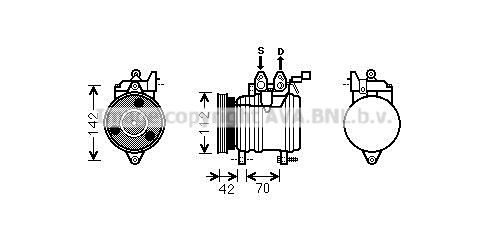 HYAK201 AVA QUALITY COOLING Компрессор, кондиционер