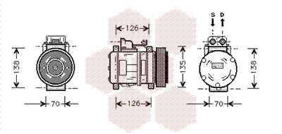 3000K054 VAN WEZEL Компрессор, кондиционер