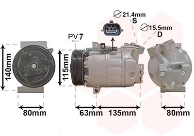 4300K486 VAN WEZEL Компрессор, кондиционер