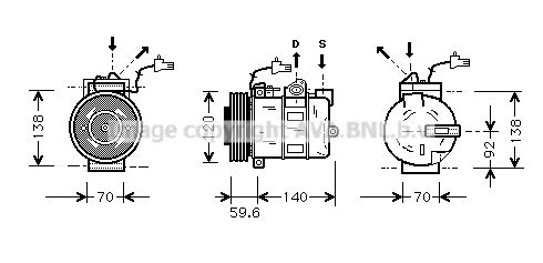 SBK054 AVA QUALITY COOLING Компрессор, кондиционер