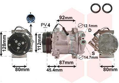 1700K366 VAN WEZEL Компрессор, кондиционер