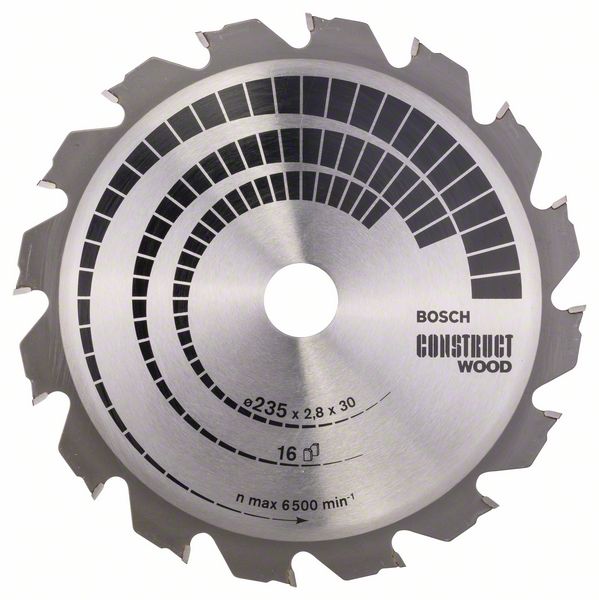 Диск пильный 235х30 мм 16 зуб. по дереву CONSTRUCT WOOD BOSCH (переменный зуб) (2608640636)