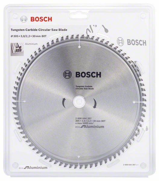 ДИСК ПИЛЬНЫЙ 305Х30 ММ 80 ЗУБ. УНИВЕРСАЛЬНЫЙ ECO ALUMINIUM BOSCH