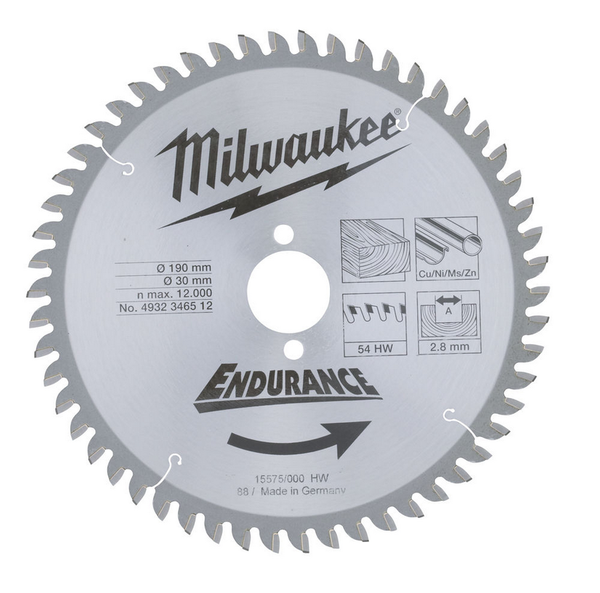 Диск пильный (по дереву) MILWAUKEE D 190х30х2,8 мм 54Z (1 шт.)