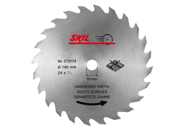 Пильный диск Skil ф 190 мм, посадочное ф 16 мм, 24 зуба