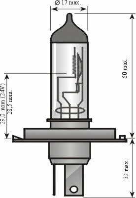 Лампа галогенная H4 12V 6055W (54183) Spahn gluhlampen 54183