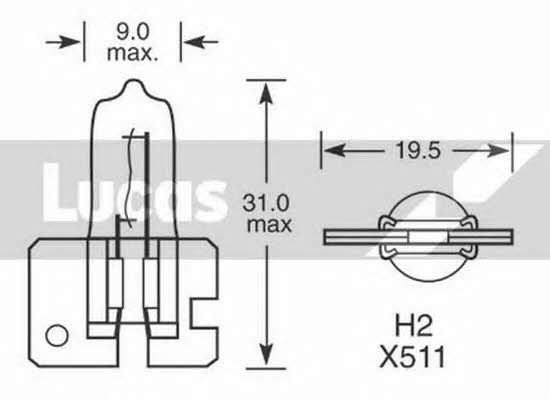 Лампа галогенная H2 12V 55W (LLB479) Lucas Electrical LLB479