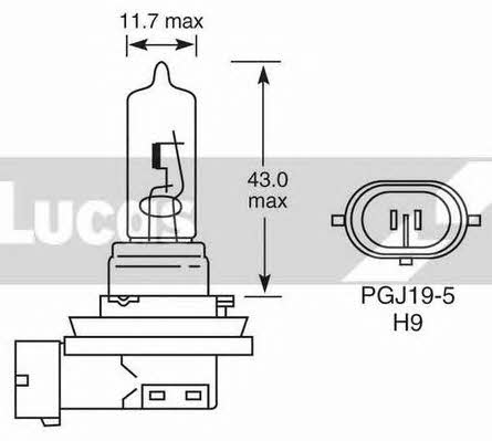 Лампа галогенная H9 12V 65W (LLB709) Lucas Electrical LLB709