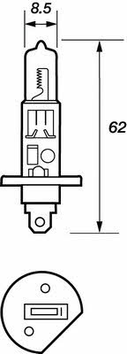 Лампа галогенная H1 12V 55W (LVEB448) Motorquip LVEB448