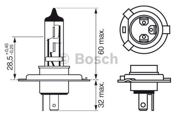 Лампа галогенная Bosch Longlife Daytime H4 12V 6055W (1987302048) Bosch 1 987 302 048