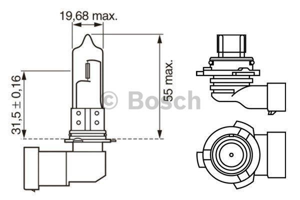 Лампа галогенная Bosch Pure Light HB4 12V 51W (1987302153) Bosch 1 987 302 153