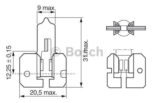 Лампа галогенная H2 24V 70W (1987302422) Bosch 1 987 302 422