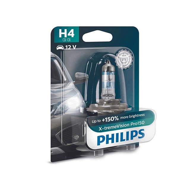 Лампа галогенная Philips X-tremeVision +150% H4 12V 6055W (12342XVPB1) Philips 12342XVPB1