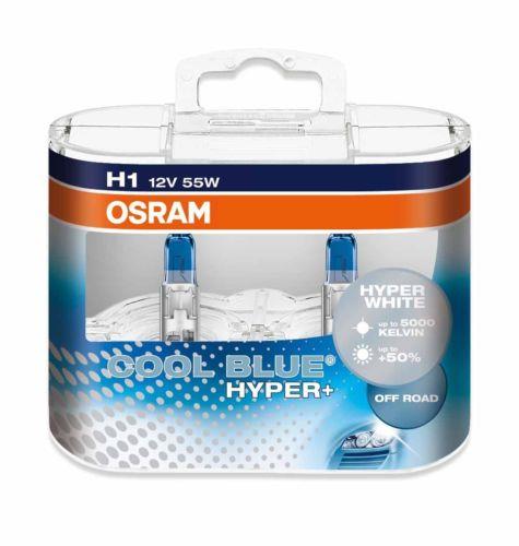 Лампа накаливания COOL BLUHYPER H1 12V 55W P14.5S (62150CBHDUO) Osram 62150 CBH DUO