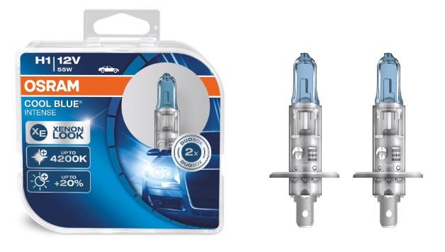 Лампа галогенная Osram Cool Blue Intense +20% H1 12V 55W 4200K (2 шт.) (64150CBIHCB) Osram 64150CBI-HCB