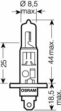 Лампа галогенная Osram Silverstar +60% H1 12V 55W (64150SV201B) Osram 64150SV2-01B