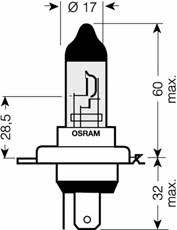 Лампа галогенная Osram Cool Blue Intense H4 12V 6055W (2 шт.) (64193CBI02B) Osram 64193CBI-02B