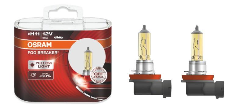 Лампа галогенная Osram FOG BREAKER Off-Road +60% H11 12V 55W Yellow Light (2 шт.) (64211FBRHCB) Osram 64211FBR-HCB