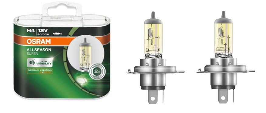 Лампа галогенная Osram AllSeason H4 12V 6055W (2 шт.) (64193ALSHCB) Osram 64193ALS-HCB