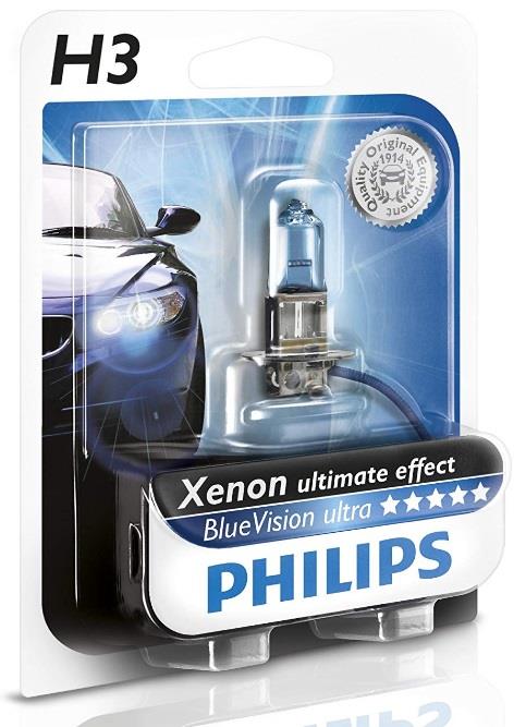 Лампа галогенная Philips BlueVision Ultra H3 12V 55W (12336BVUB1) Philips 12336BVUB1