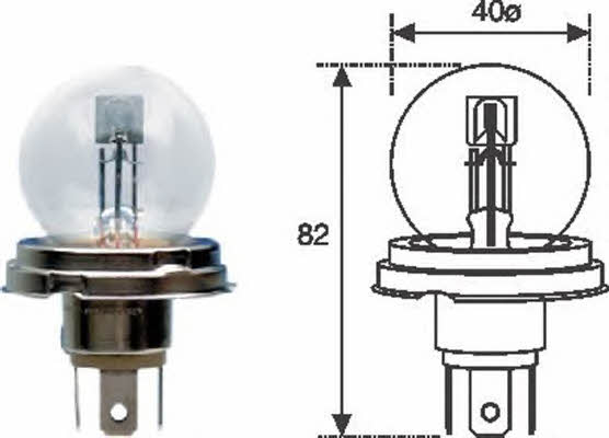 Лампа галогенная R2(Bilux) 12V 4540W (008951100000) Magneti marelli 008951100000