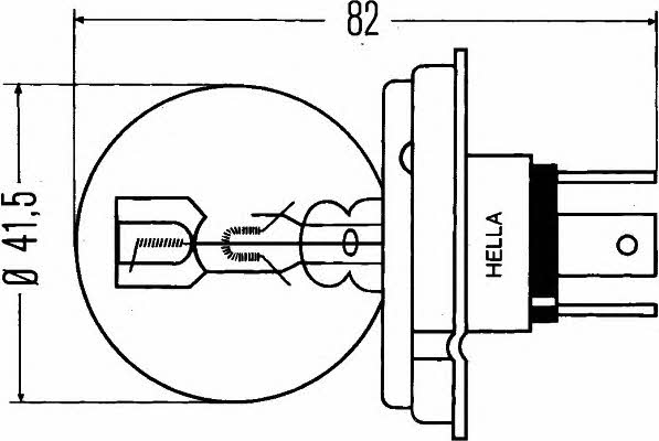 Лампа галогенная R2(Bilux) 6V (8GD002088071) Hella 8GD 002 088-071