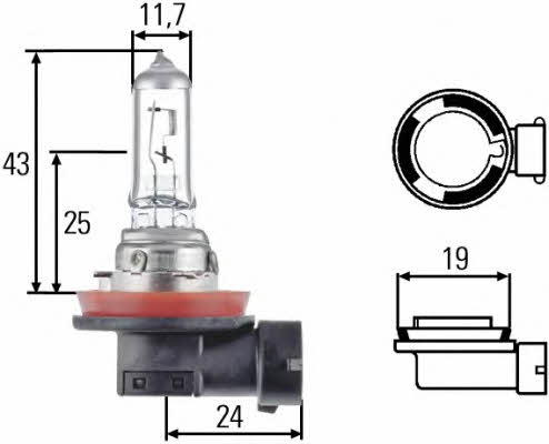 Лампа галогенная H11 12V 55W (8GH008358121) Hella 8GH 008 358-121