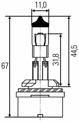 Лампа галогенная H27W1 12V 27W (8GH008991021) Hella 8GH 008 991-021