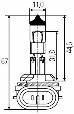 Лампа галогенная H27W2 12V 27W (8GH008991031) Hella 8GH 008 991-031