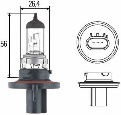 Лампа галогенная H13 12V 6055W (8GJ008837121) Hella 8GJ 008 837-121