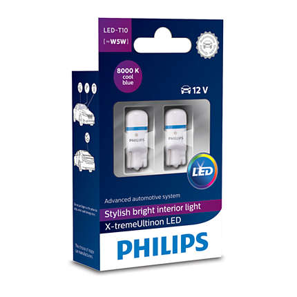 Лампа светодиодная Philips X-tremeUltinon T10 12V W2,1x9,5d (12799I80X2) Philips 12799I80X2