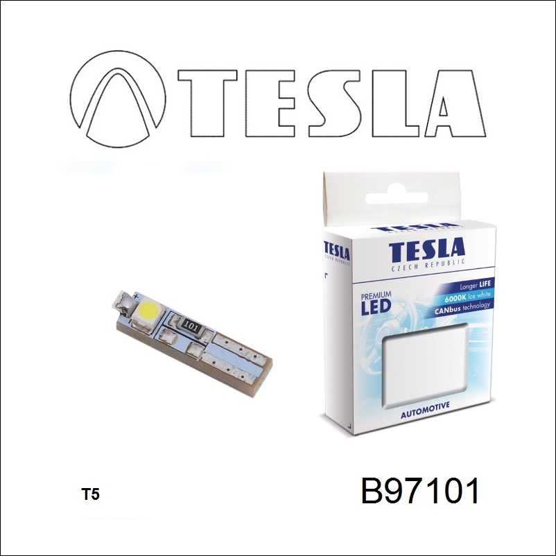 Лампа светодиодная T05 12V W2x4,6d (2 шт.) (B97101) Tesla B97101
