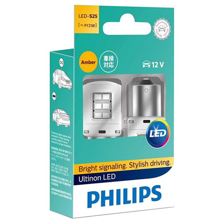 Лампа светодиодная Philips Ultinon LED PY21W 12V BAU15s (2 шт.) (11498ULAX2) Philips 11498ULAX2