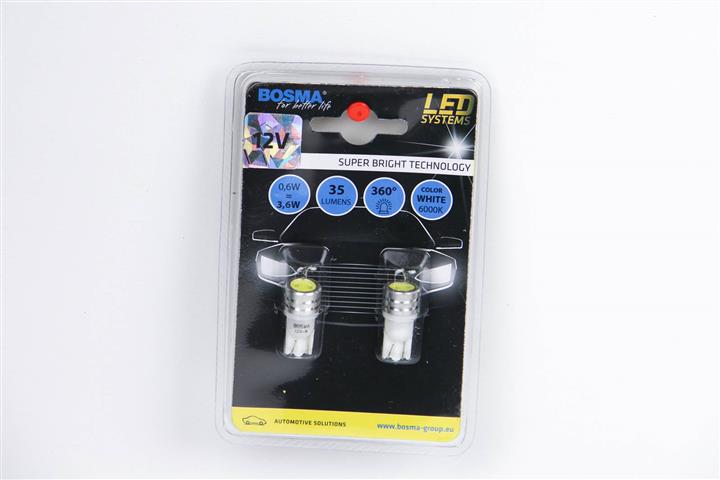 Лампа светодиодная T10 12V W2,1x9,5d (2 шт.) (3994) BOSMA 3994